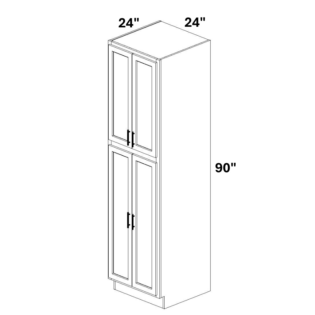Pantry Cabinet Butt Doors Top and Bottom