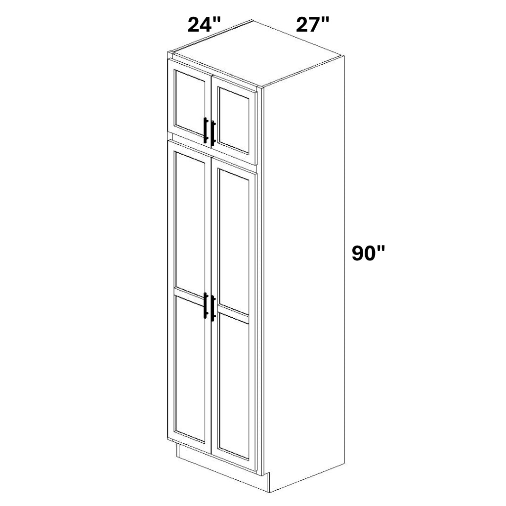 Pantry Cabinet Double Doors Top and Bottom - 72 Configuration