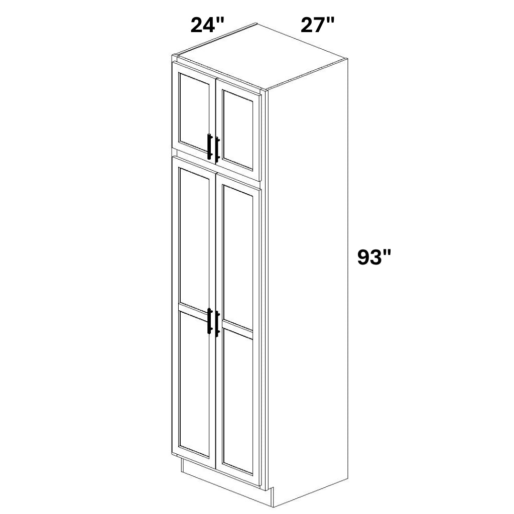 Pantry Cabinet Double Doors Top and Bottom - 72 Configuration