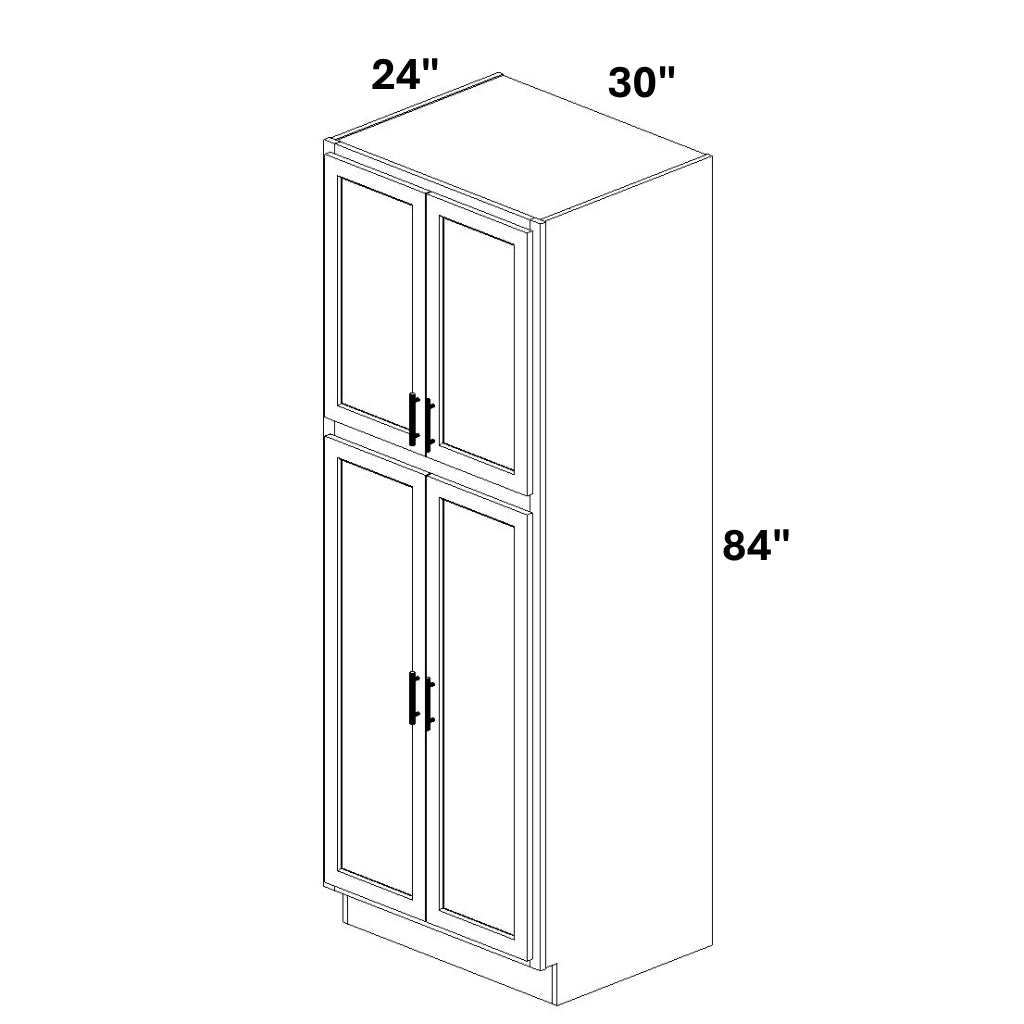 Pantry Cabinet Double Doors Top and Bottom