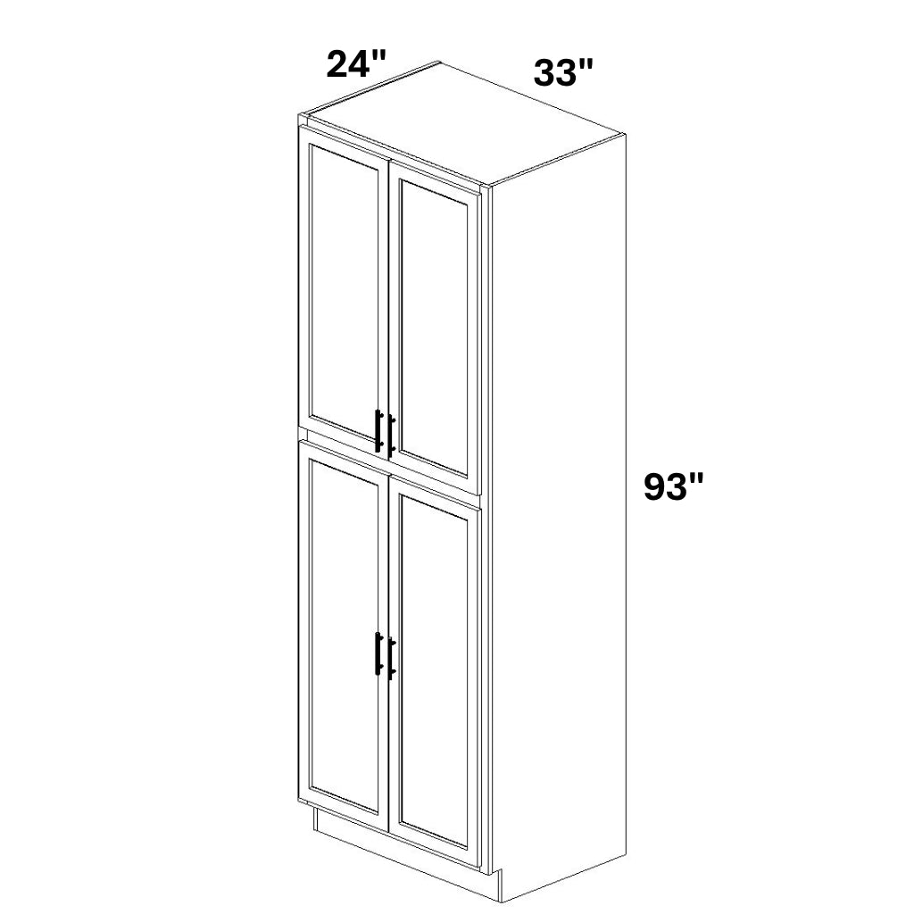 Pantry Cabinet Double Doors Top and Bottom
