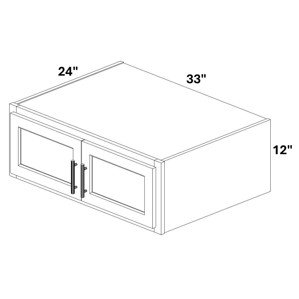 2 Butt Door Wall Bridge Cabinet 24" Deep