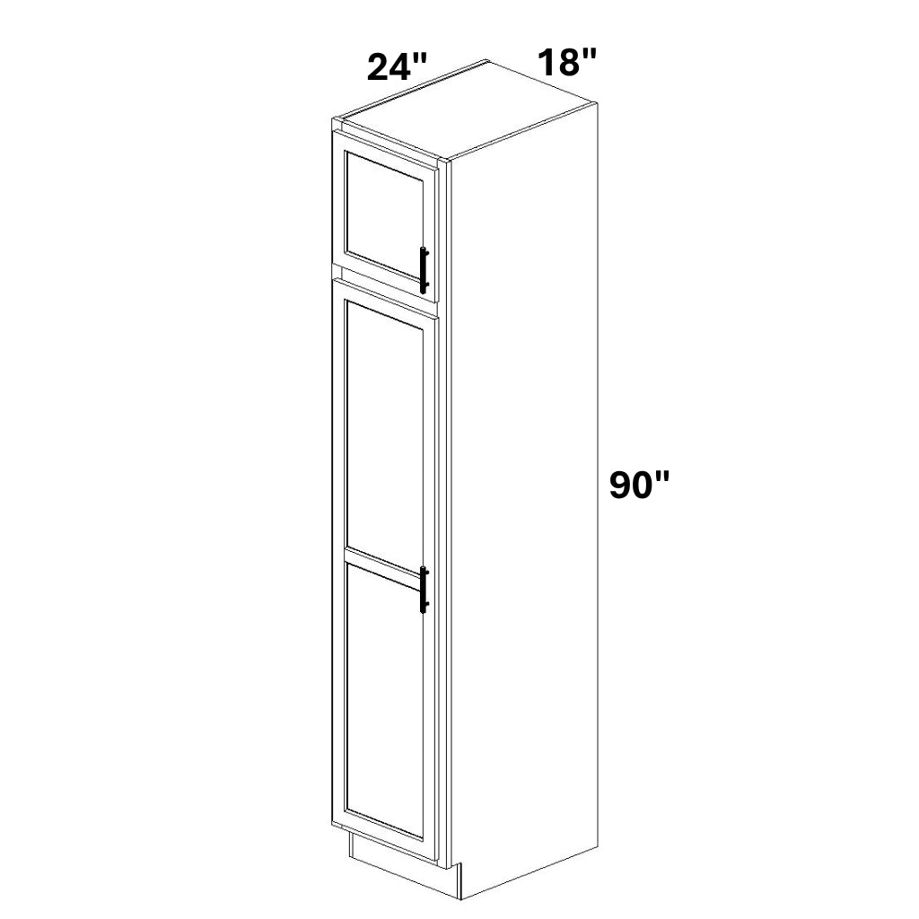 Pantry Cabinet Single Door Top and Bottom - 72 Configuration