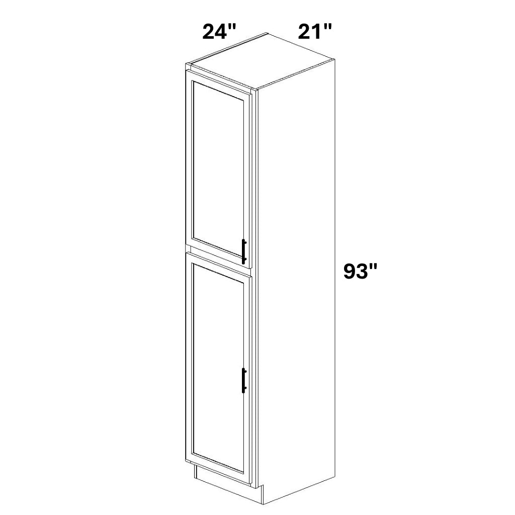 Pantry Cabinet Single Door Top and Bottom w/ 4 ROTs in Bottom