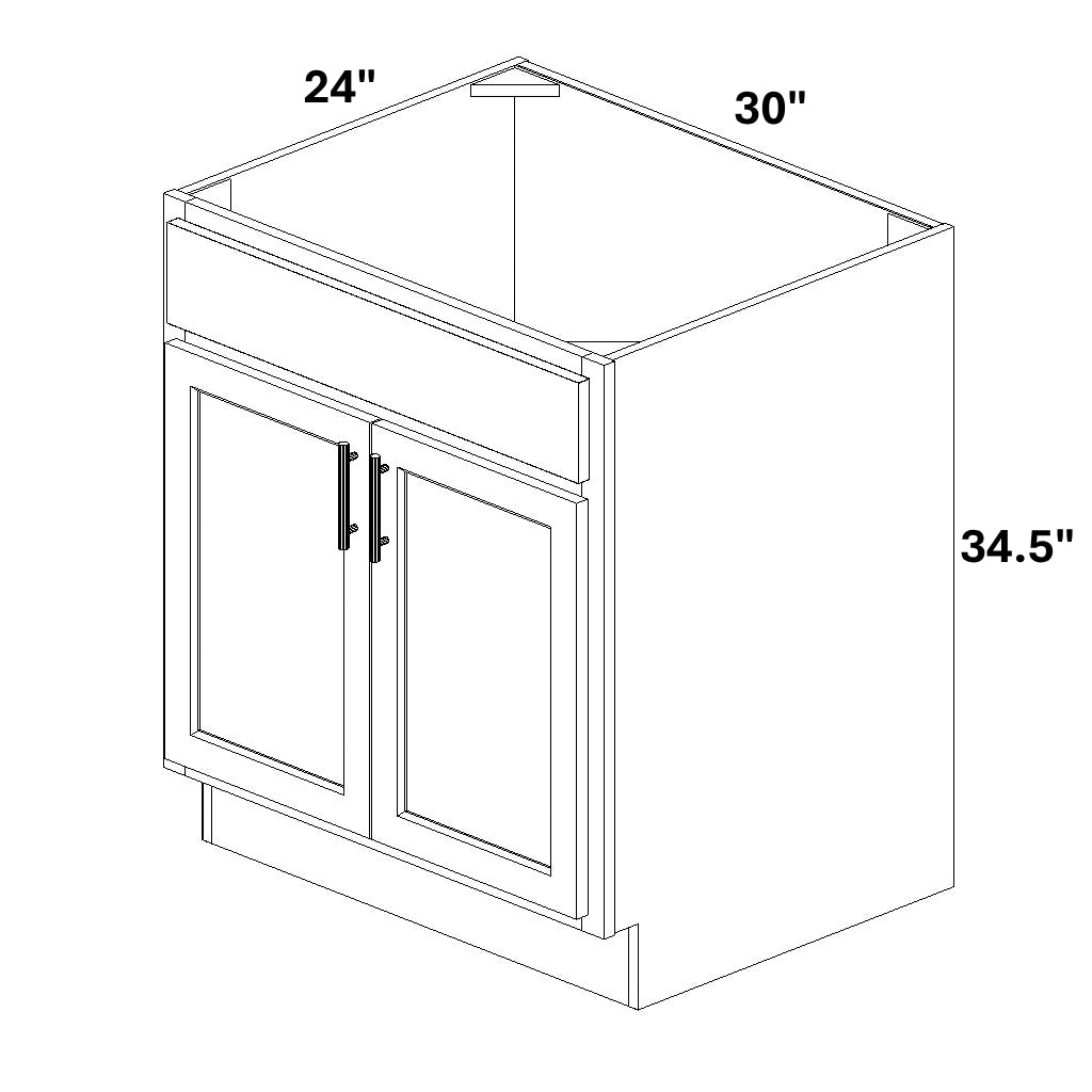 Sink Base 2 Butt Door / 1 False Drawer Front