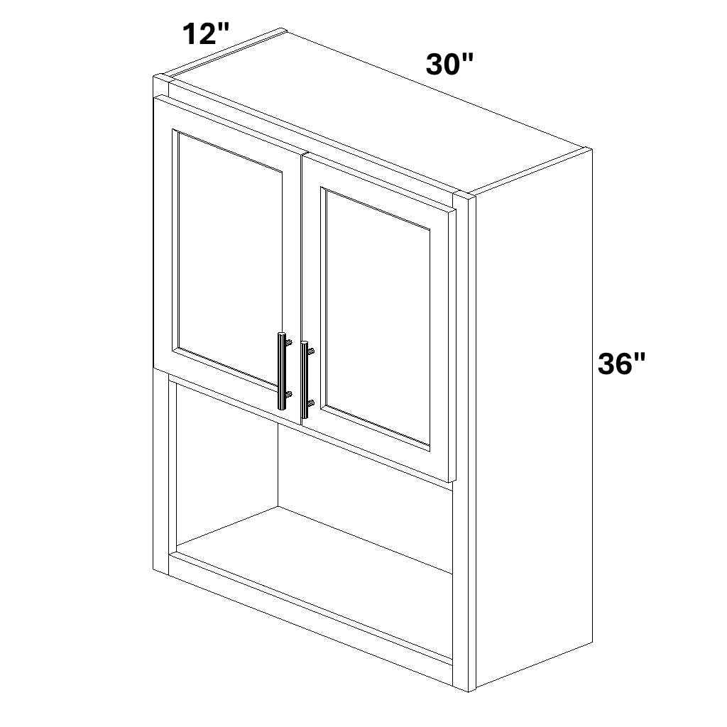 Wall Cabinet with Open Shelf at bottom