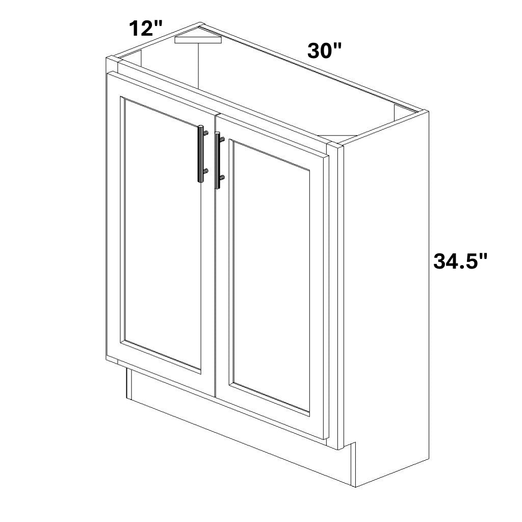 Base 2 Full Height Butt Doors 12 Deep