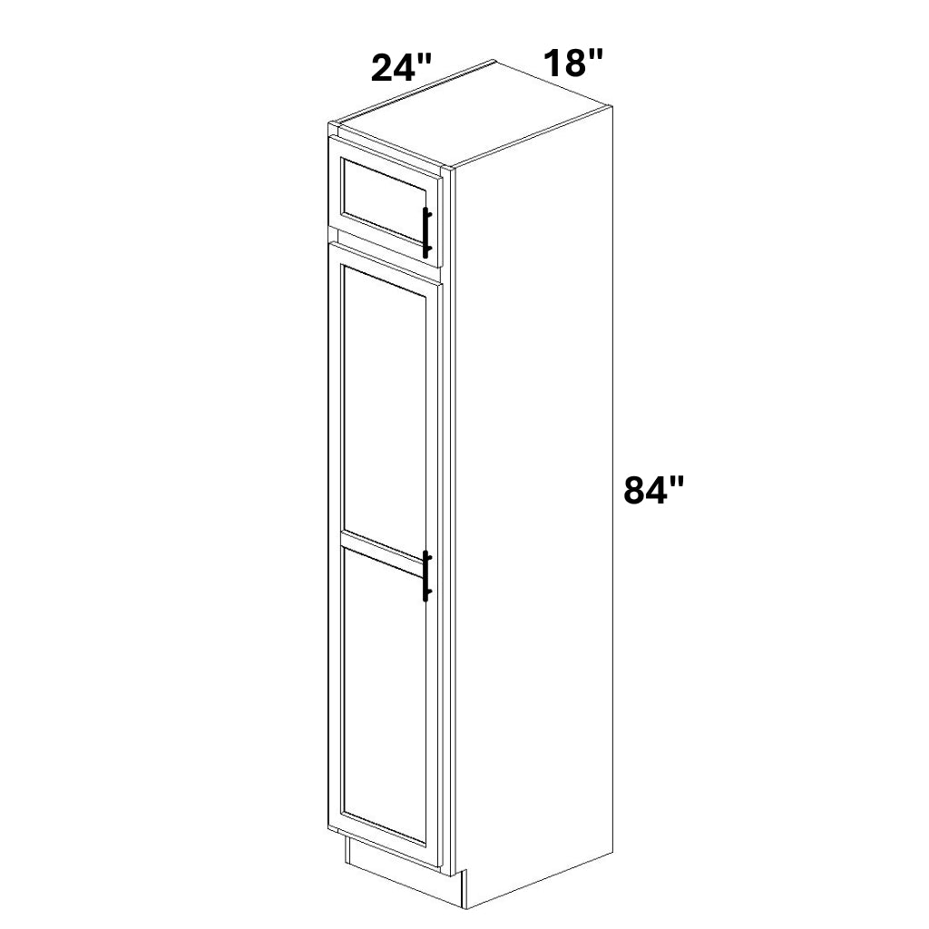Pantry Cabinet Single Door Top and Bottom - 72 Configuration