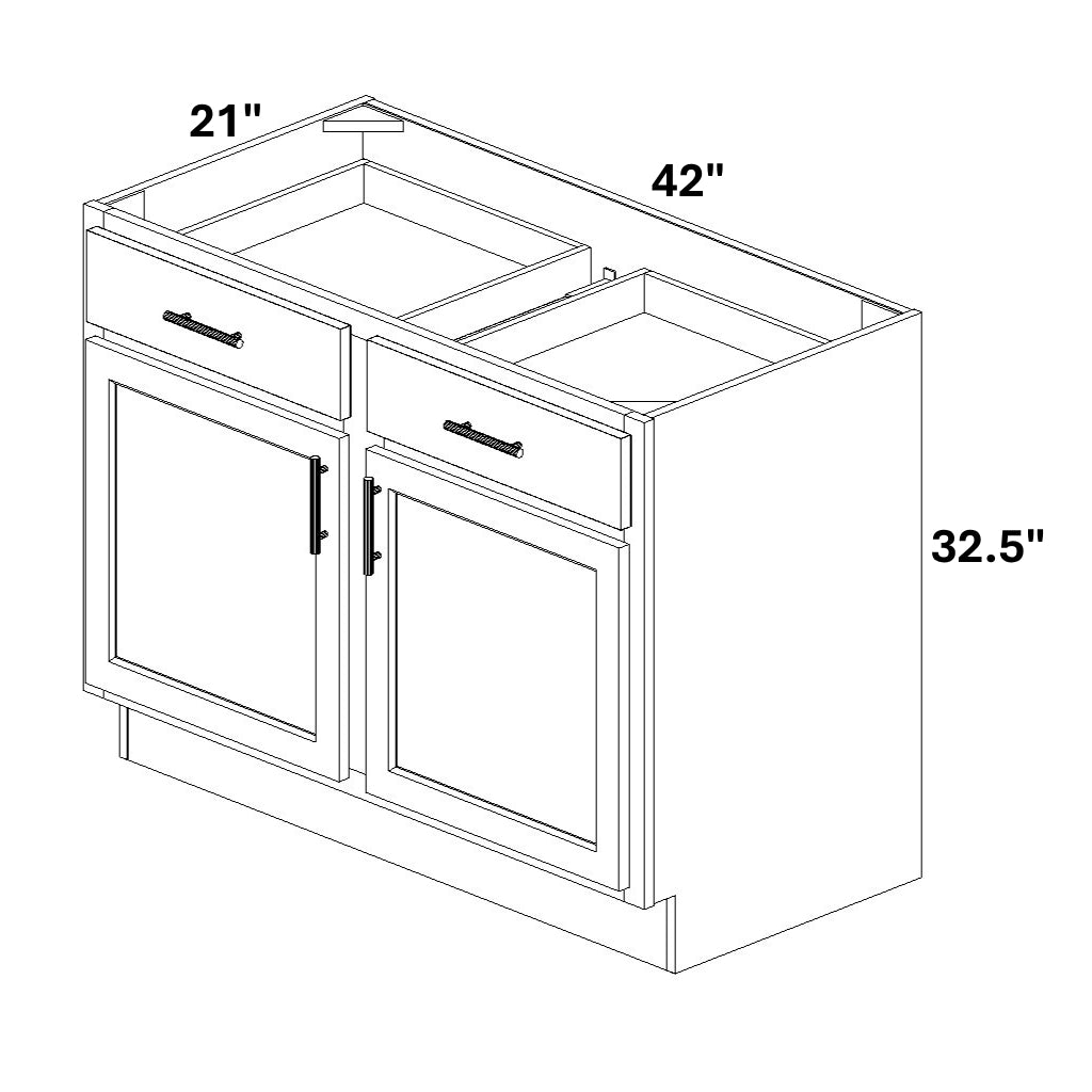 Vanity Base - 32.5 Tall (2 Doors w/ Stile 2 Drawer Fronts)