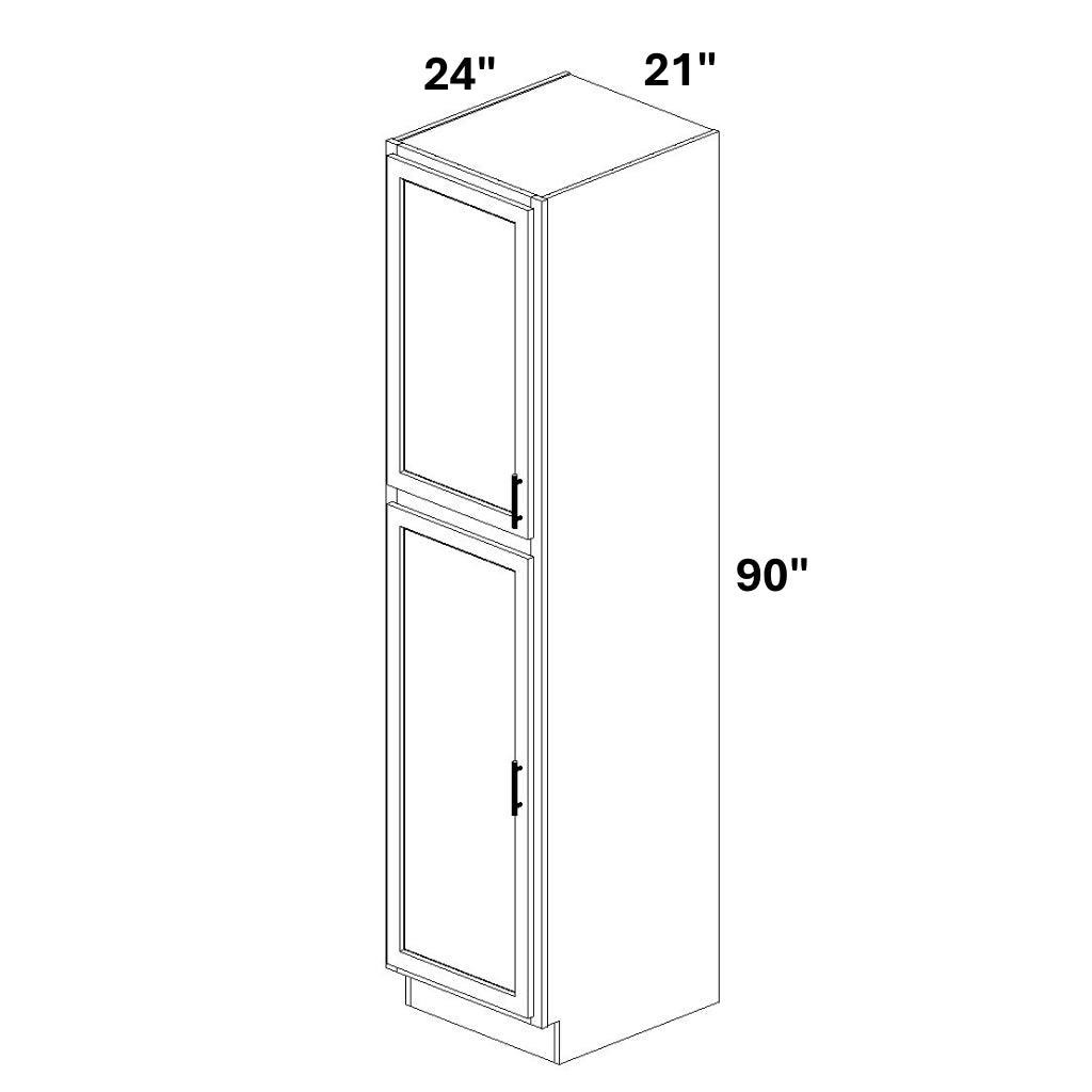 Pantry Cabinet Single Door Top and Bottom w/ 4 ROTs in Bottom