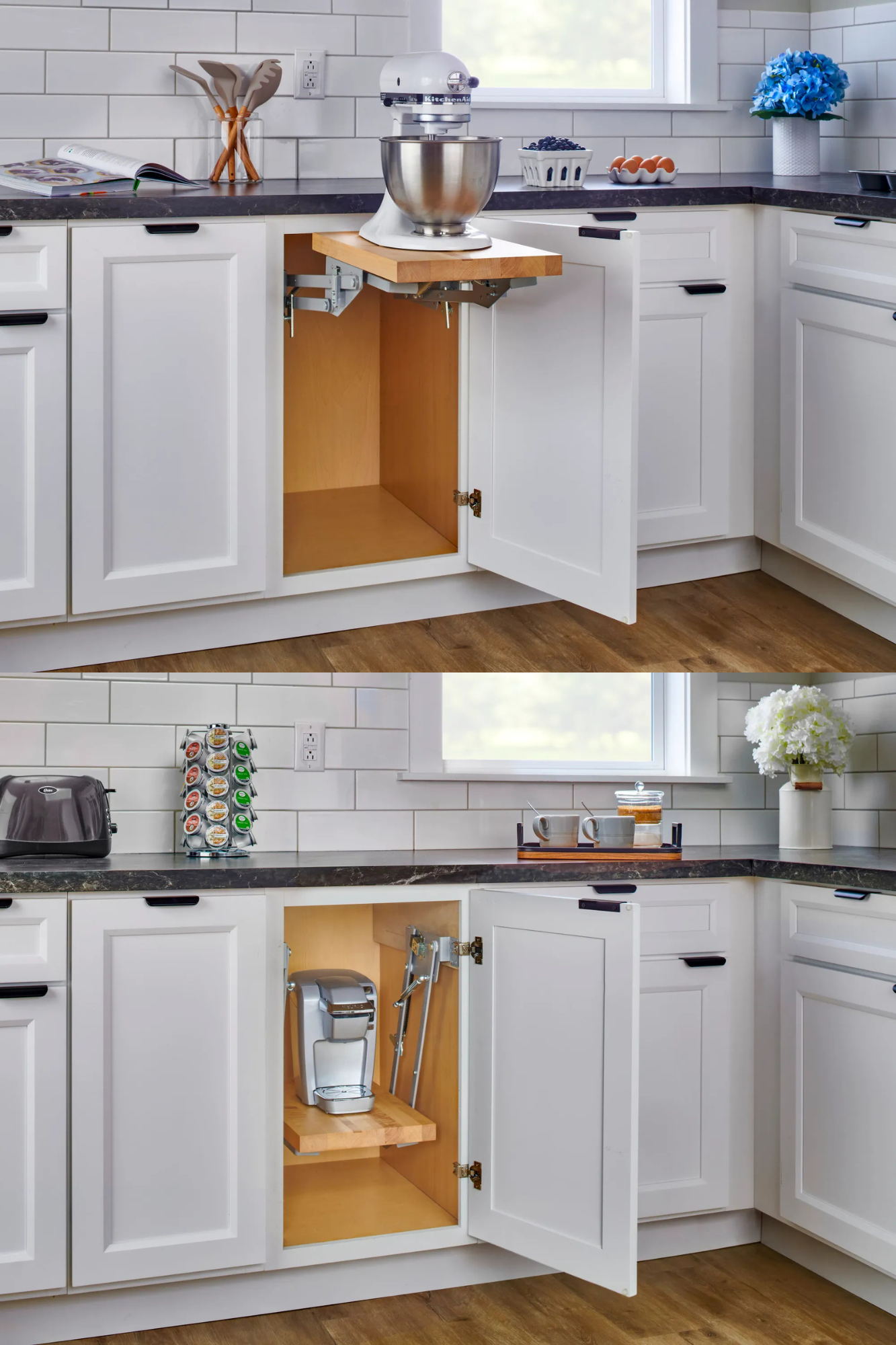 Appliance/Mixer Lift with Shelf for 18" opening (soft-close)