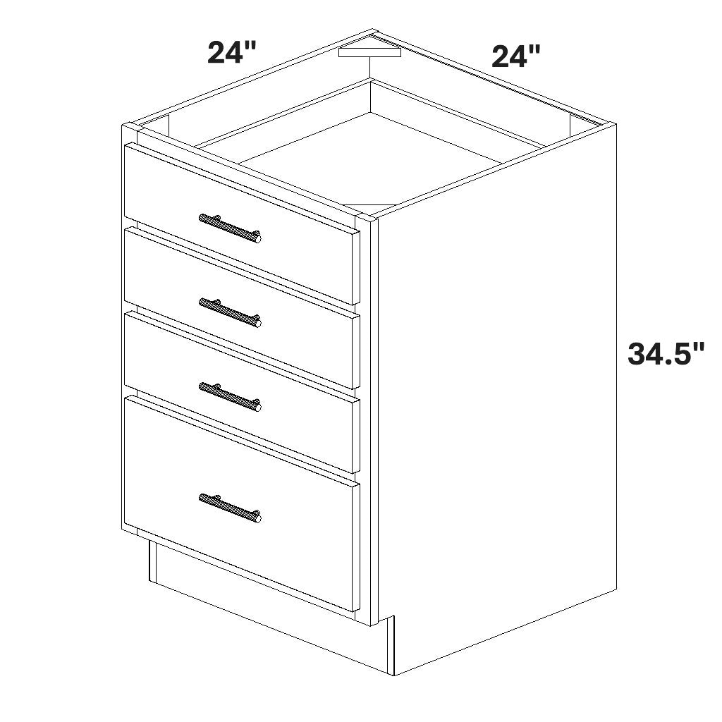 24" Base Cabinet with 4 Drawers