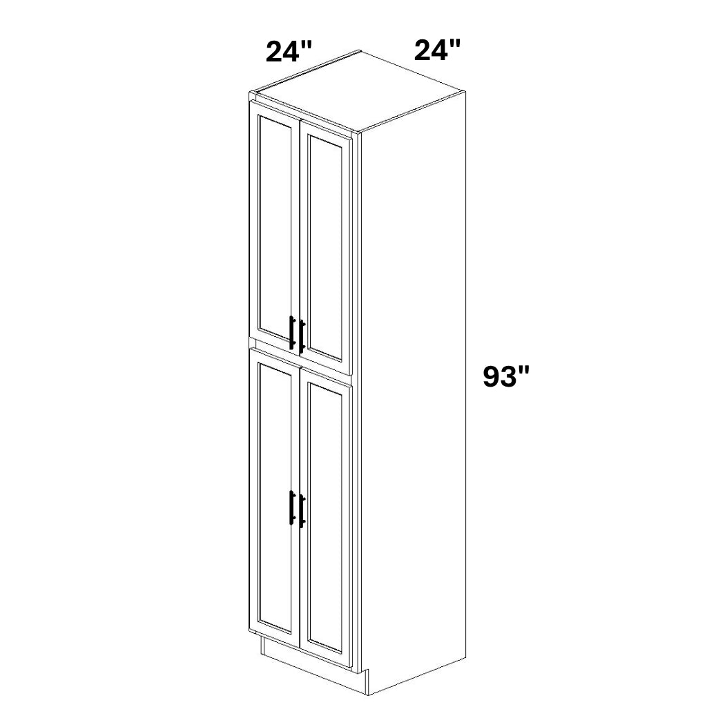 Pantry Cabinet Butt Doors Top and Bottom