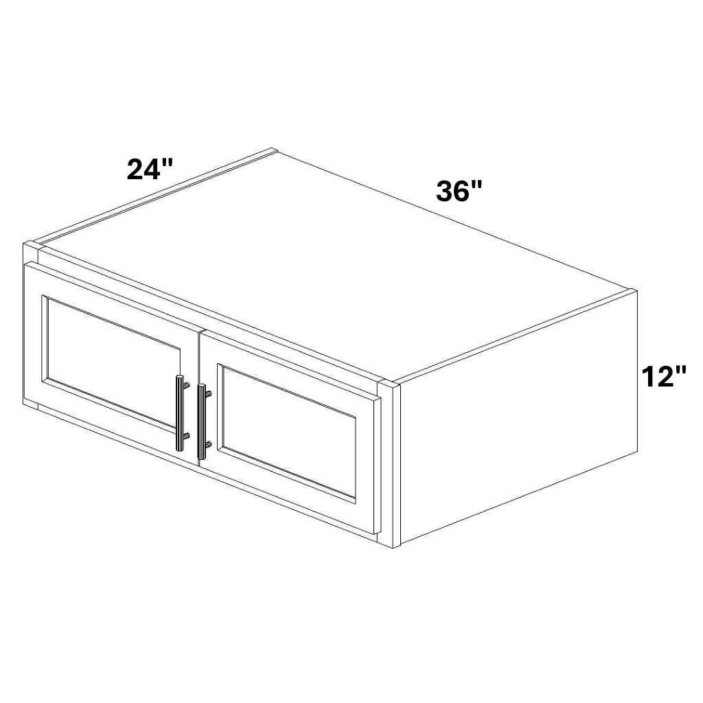 2 Butt Door Wall Bridge Cabinet 24" Deep