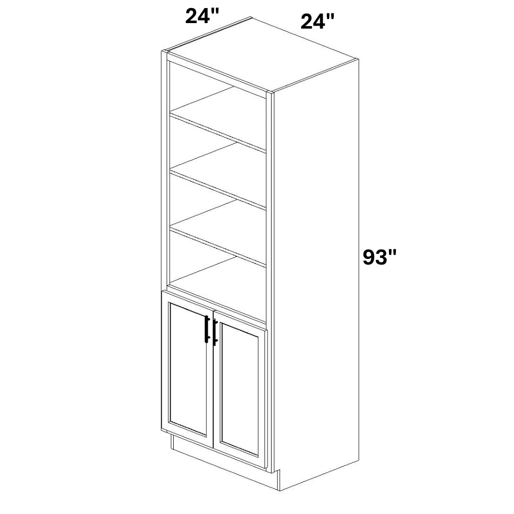 Book Case Cabinet with 2 Full Height doors at bottom