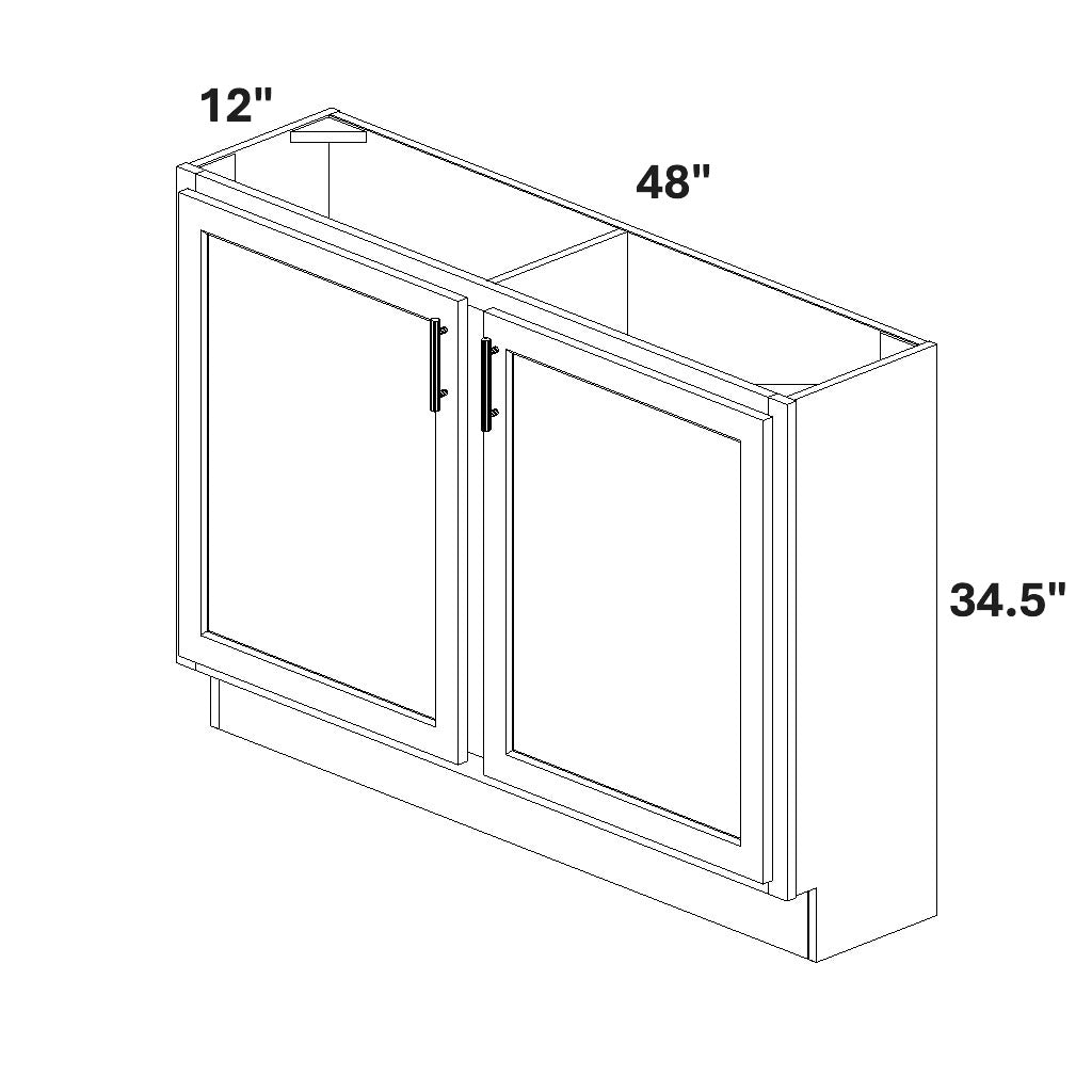 Base 2 Full Height Doors w/ Stile 12 Deep
