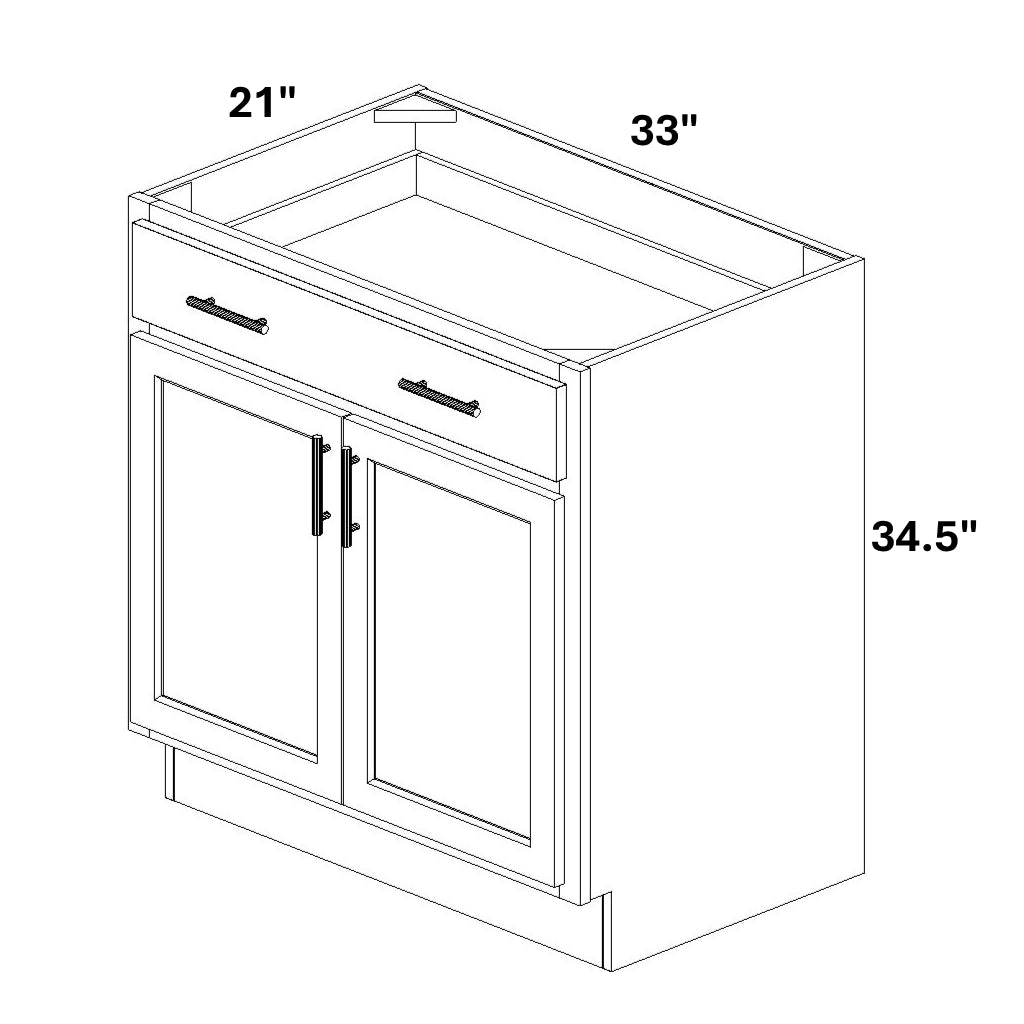 Vanity Sink Base - 34.5 Tall (2 Doors / 1 Drawer Front)