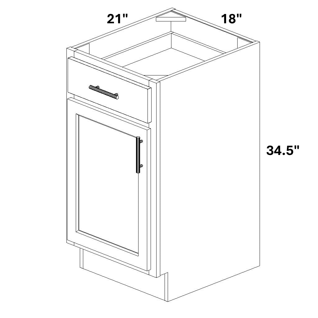 Vanity Base - 34.5 Tall (Single Door Single Drawer)
