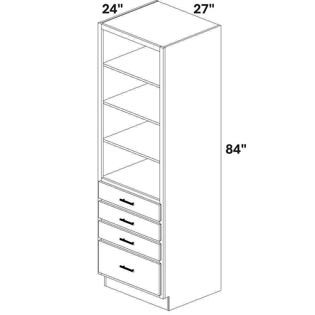 Closet Cabinet with 4 drawers at bottom