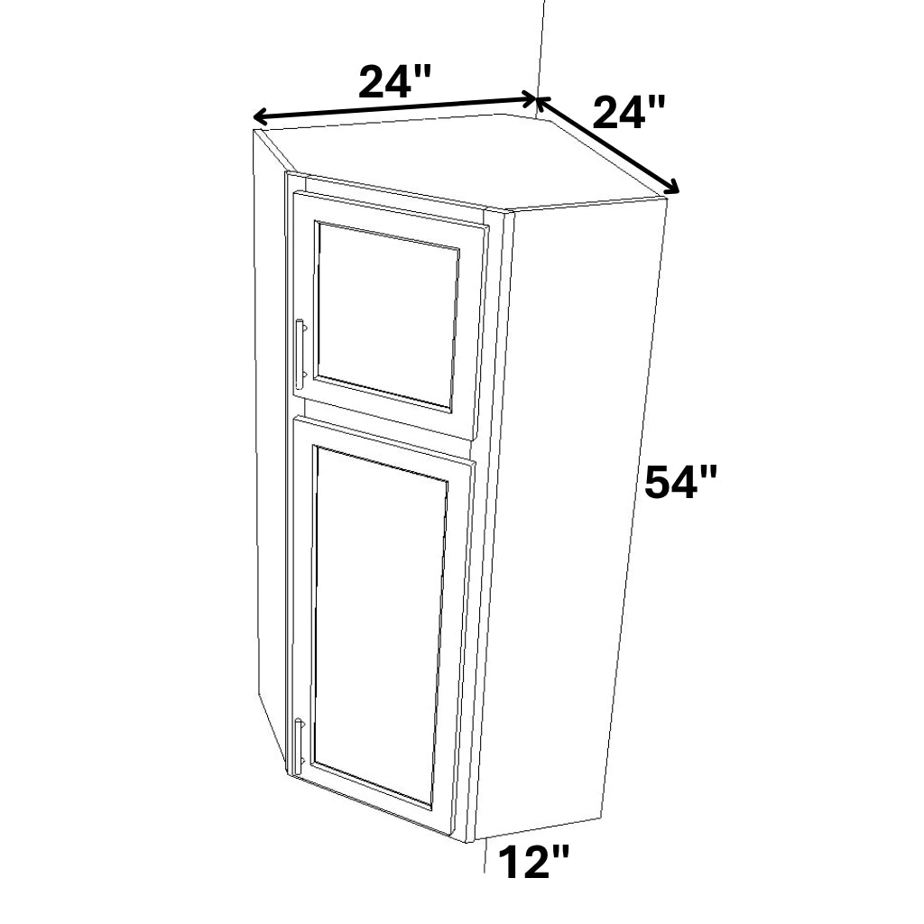 Wall Diagonal 18 over 36 Stacked Corner Wall Cabinet