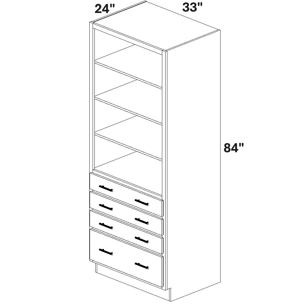 Closet Cabinet with 4 drawers at bottom