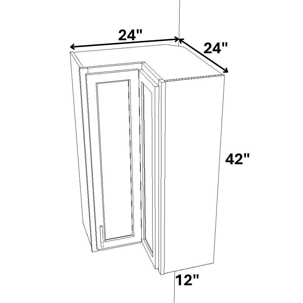 90 Degree Pie Corner Wall Cabinet