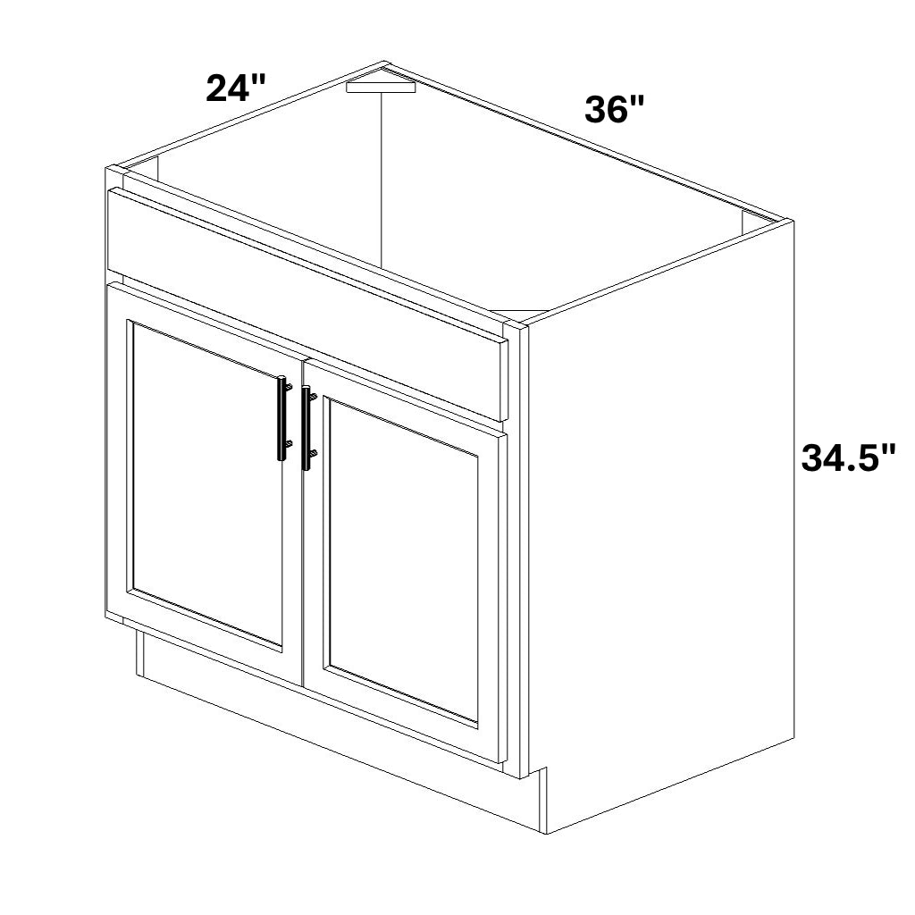 Sink Base 2 Butt Door / 1 False Drawer Front