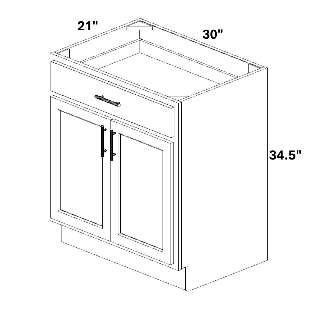 Vanity Sink Base - 34.5 Tall (2 Doors / 1 Drawer Front)