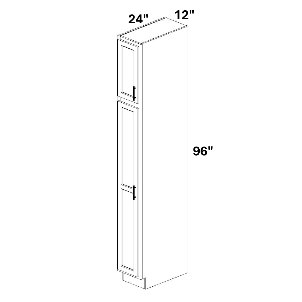 Pantry Cabinet Single Door Top and Bottom - 72 Configuration