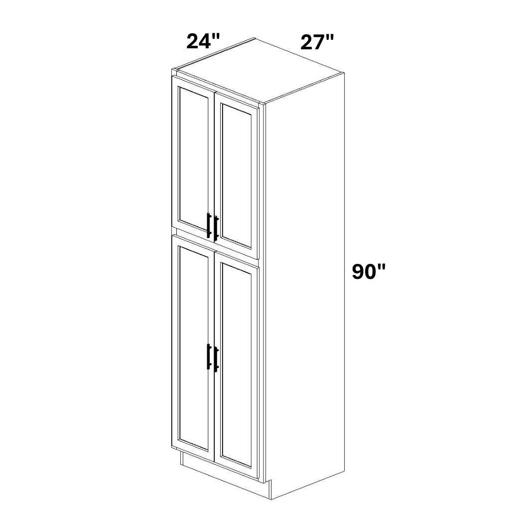 Pantry Cabinet Butt Doors Top and Bottom w/ 4 ROTs in Bottom