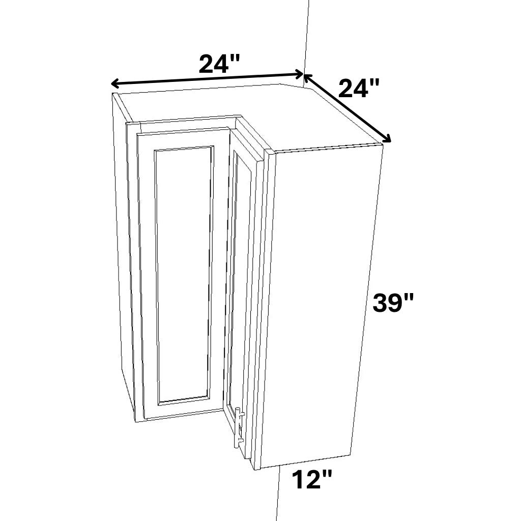 90 Degree Pie Corner Wall Cabinet