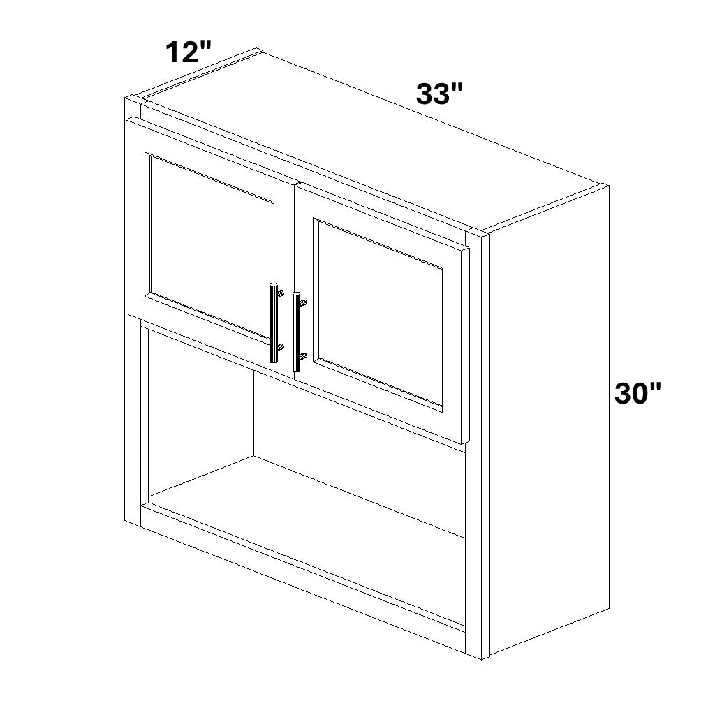 Wall Cabinet with Open Shelf at bottom