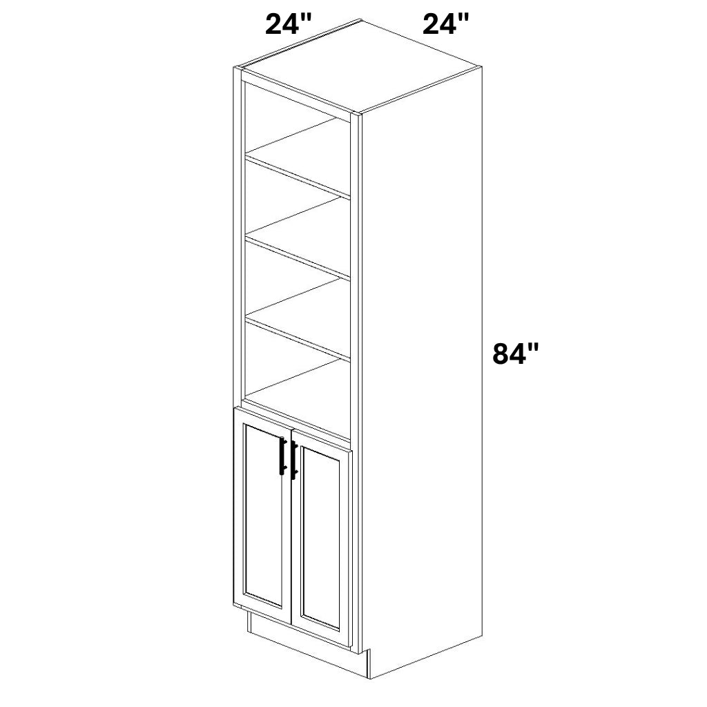 Book Case Cabinet with 2 Full Height doors at bottom