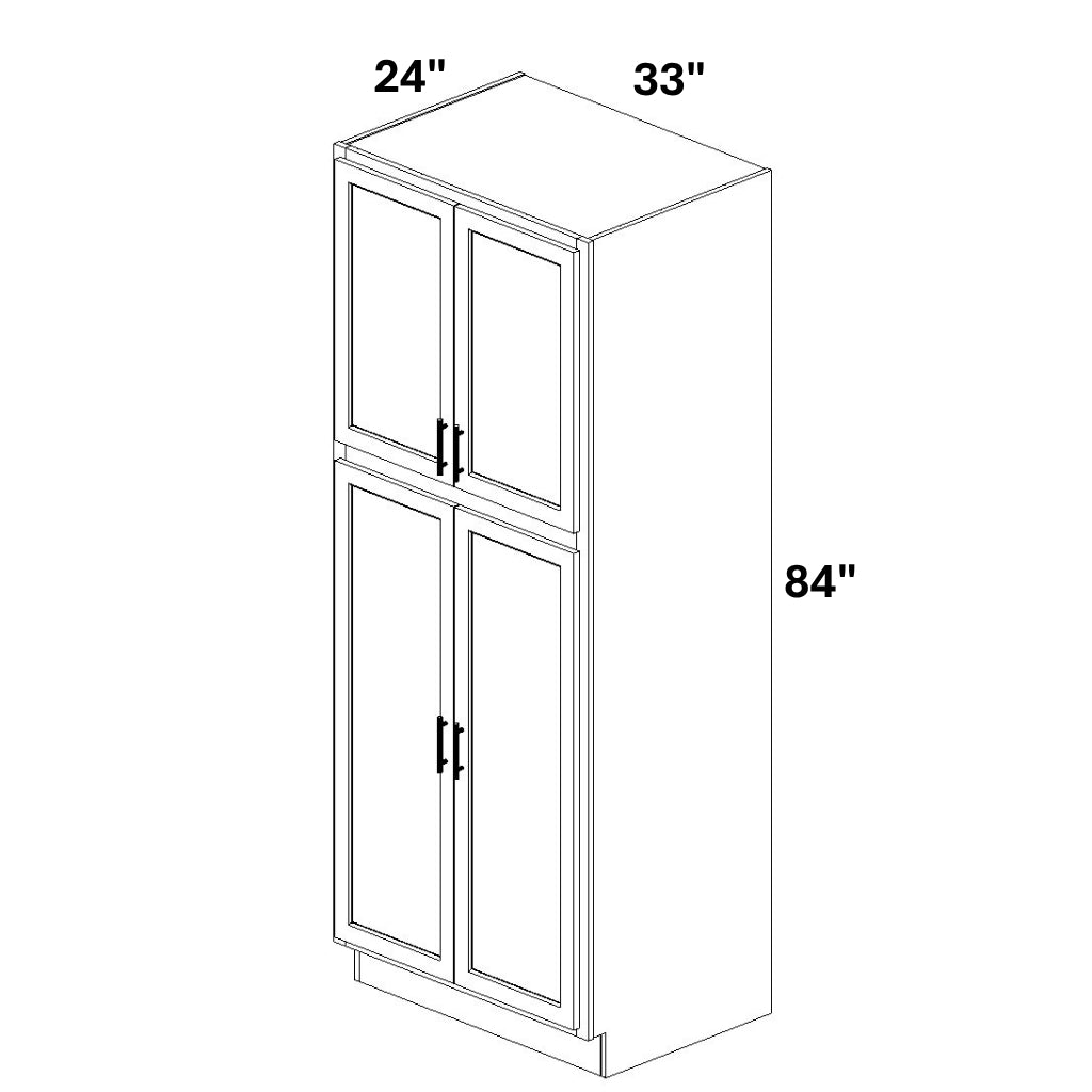 Pantry Cabinet Butt Doors Top and Bottom w/ 4 ROTs in Bottom