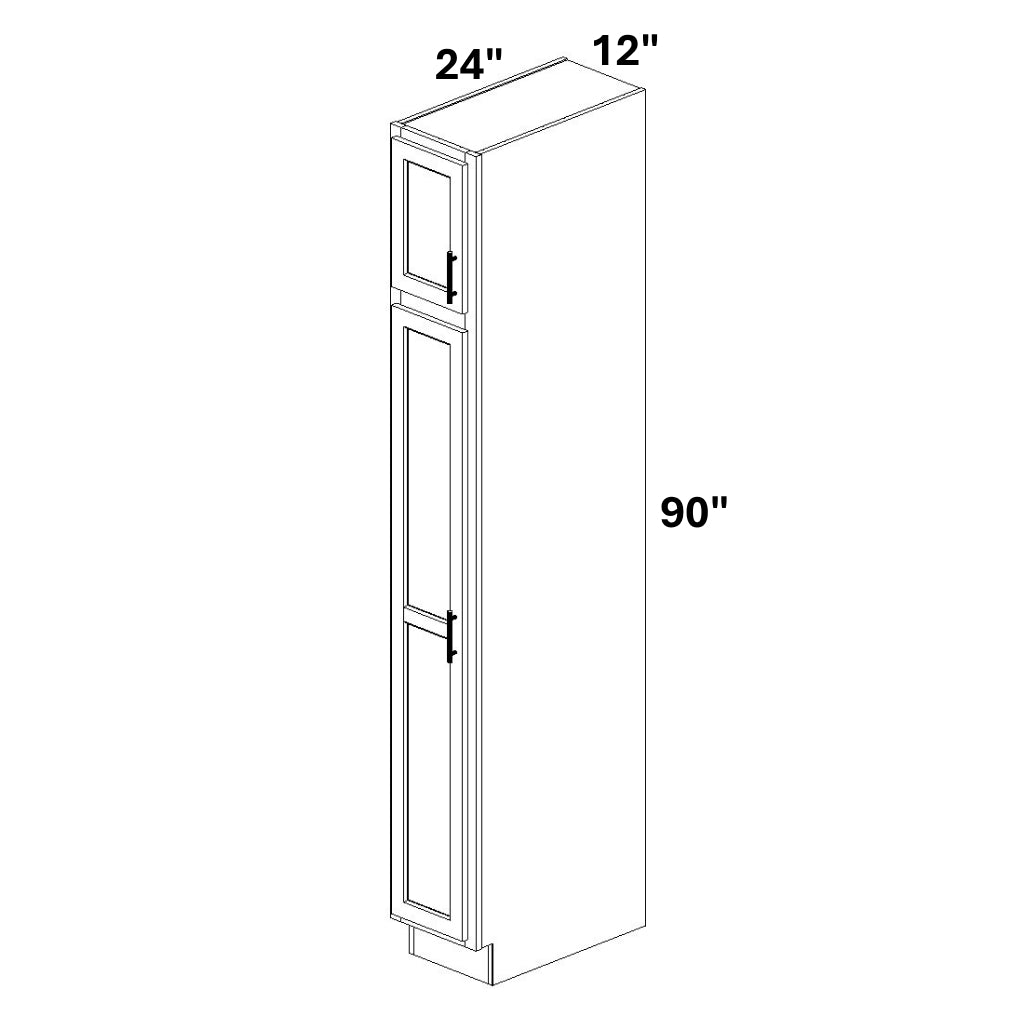 Pantry Cabinet Single Door Top and Bottom - 72 Configuration