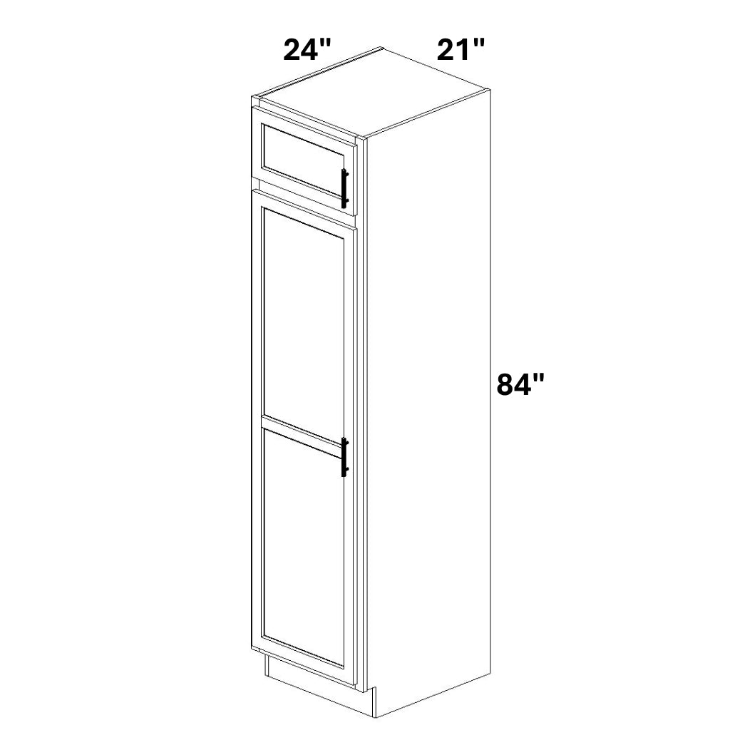 Pantry Cabinet Single Door Top and Bottom - 72 Configuration