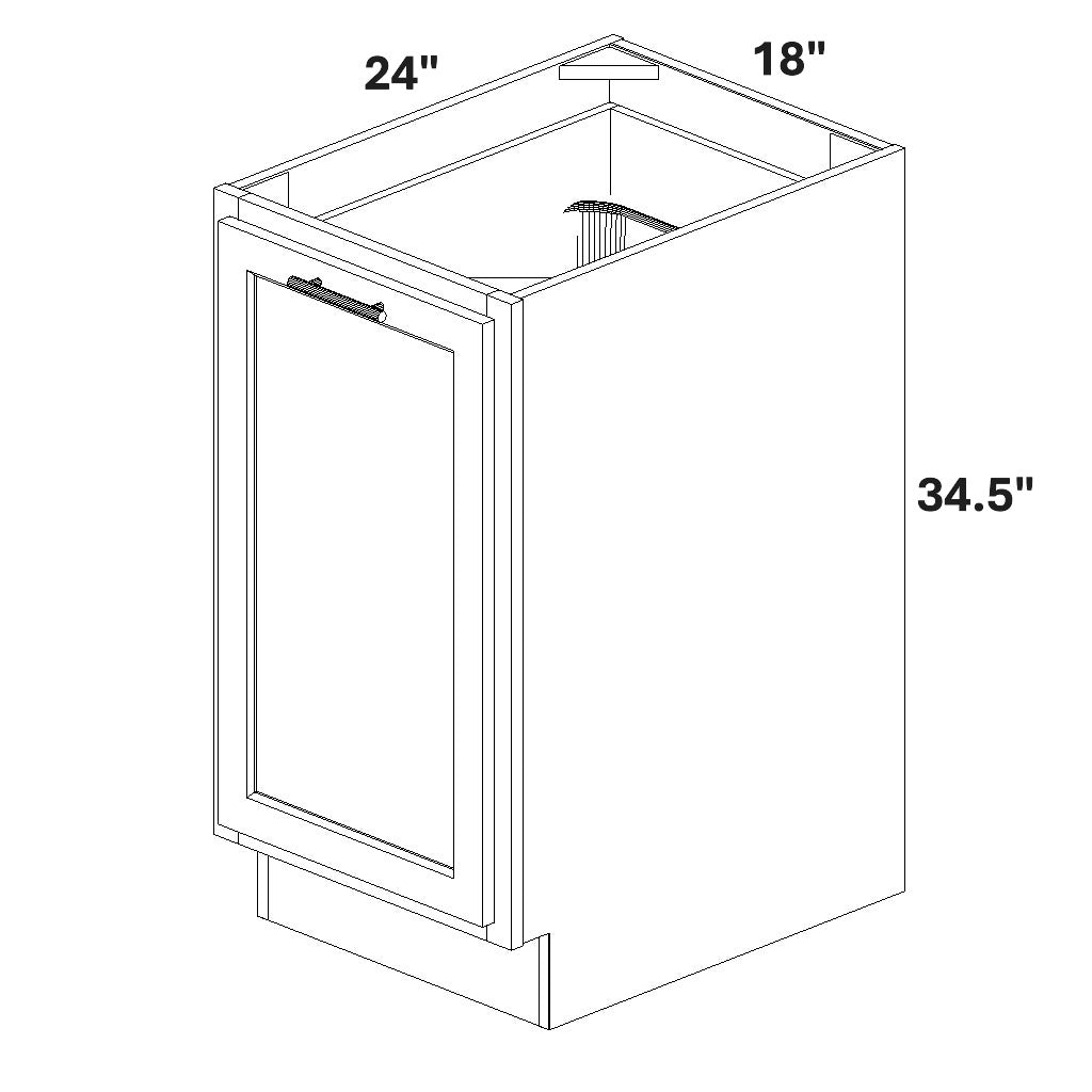 Base Single Full Height Door - Trashcan Pullout