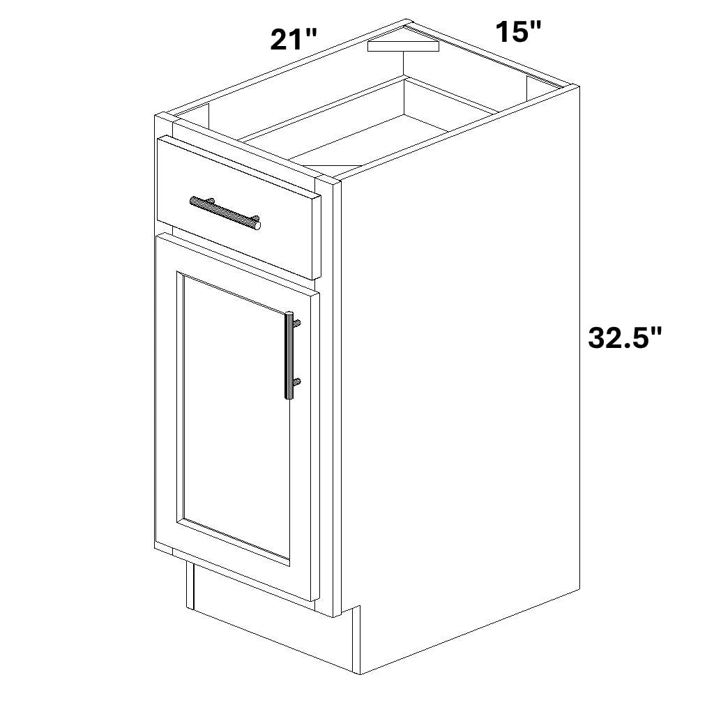 Vanity Base - 32.5 Tall (Single Door Single Drawer)