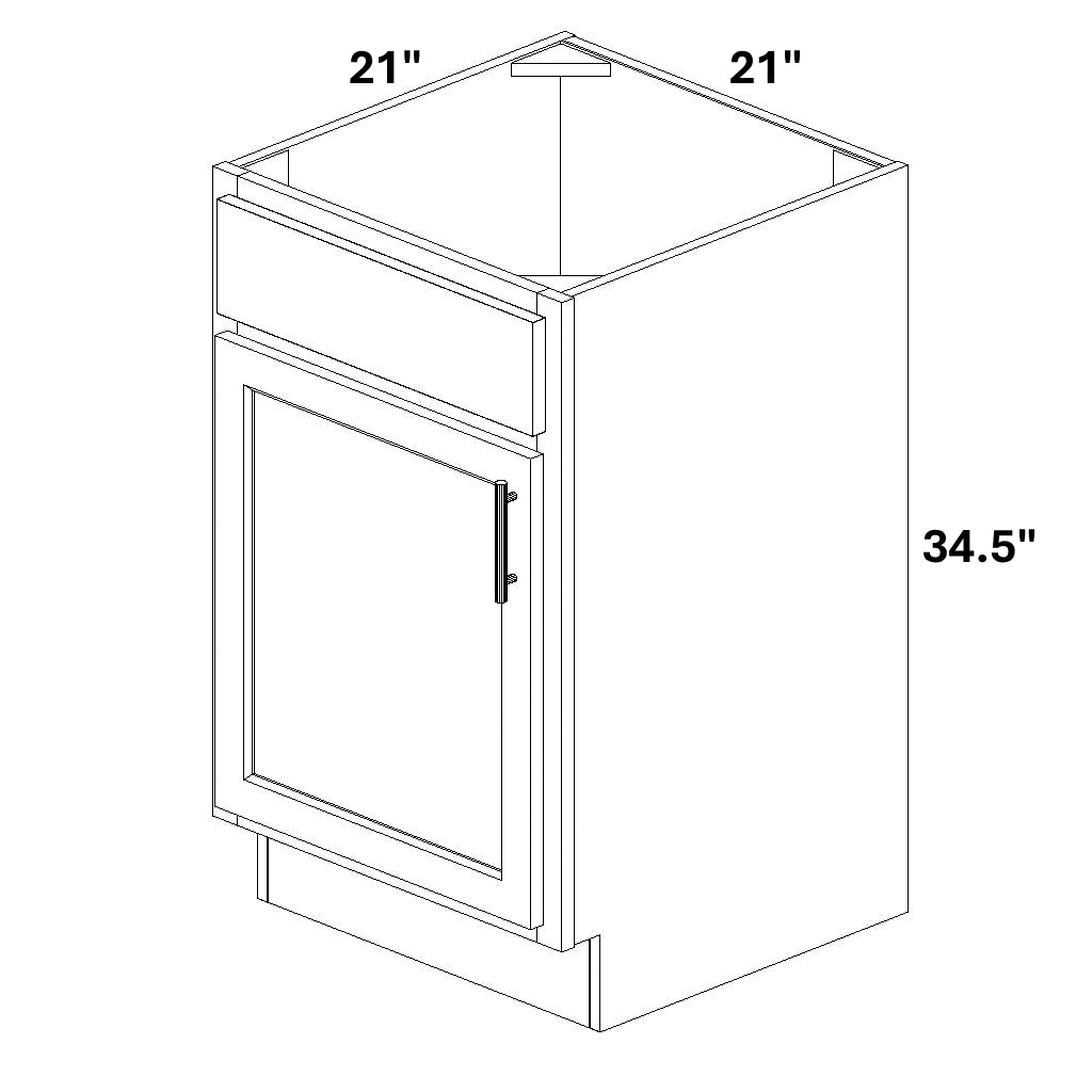 Vanity Sink Base - 34.5 Tall (Single Door Single Drawer Front)