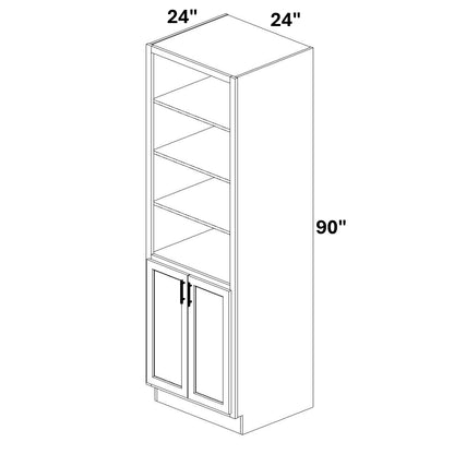 Book Case Cabinet with 2 Full Height doors at bottom