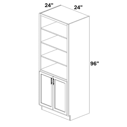 Book Case Cabinet with 2 Full Height doors at bottom