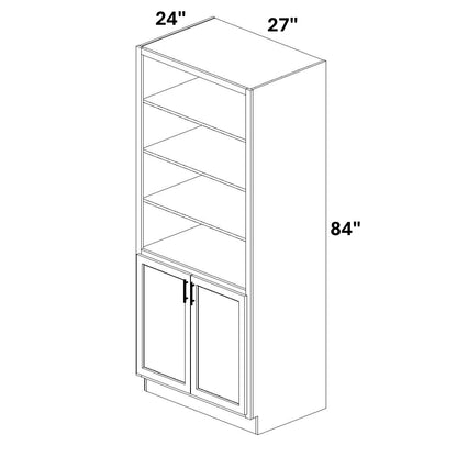 Book Case Cabinet with 2 Full Height doors at bottom