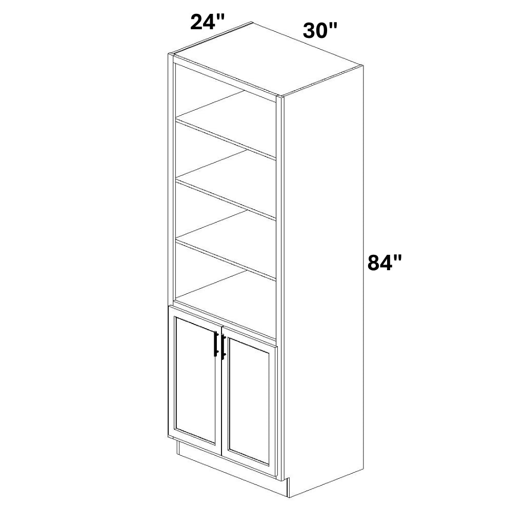 Book Case Cabinet with 2 Full Height doors at bottom