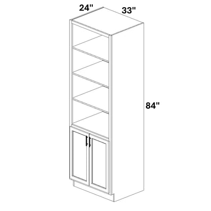 Book Case Cabinet with 2 Full Height doors at bottom