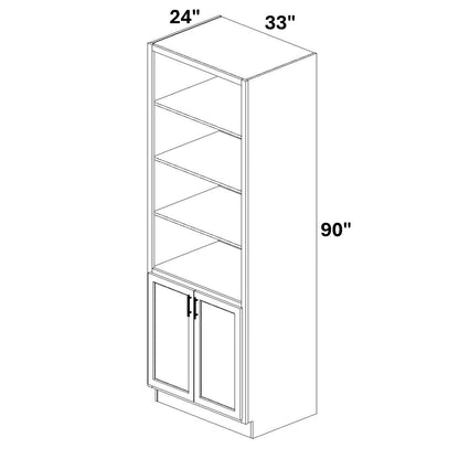 Book Case Cabinet with 2 Full Height doors at bottom