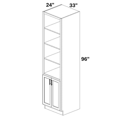 Book Case Cabinet with 2 Full Height doors at bottom