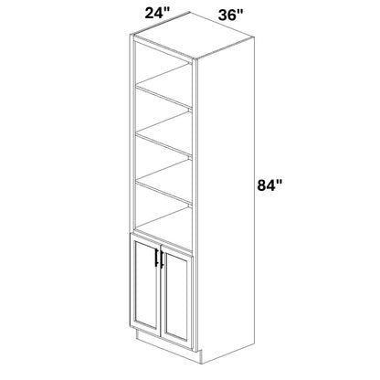 Book Case Cabinet with 2 Full Height doors at bottom