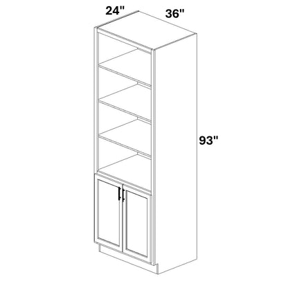 Book Case Cabinet with 2 Full Height doors at bottom