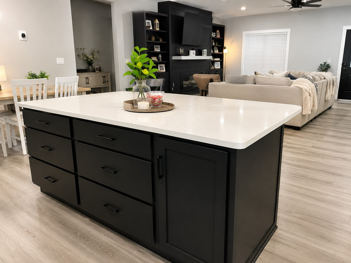 Black Custom Kitchen Island Drawer Stack Cabinet Warehouse