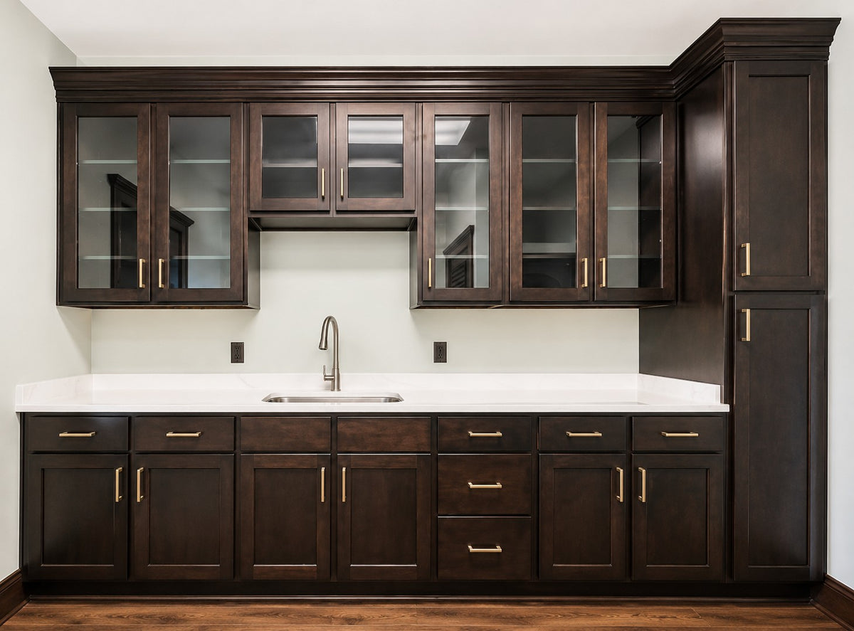 Custom Cafe Stain Glass Upper Cabinets Cabinet Warehouse
